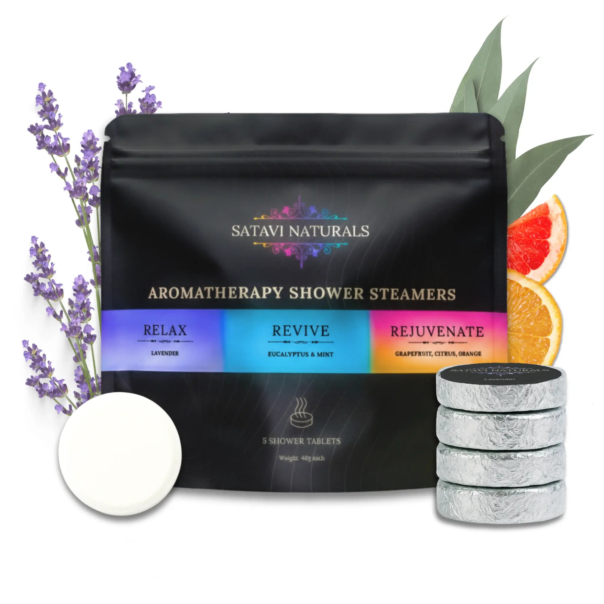 Aromatherapy Shower Steamers Variety Pack | Satavi Naturals