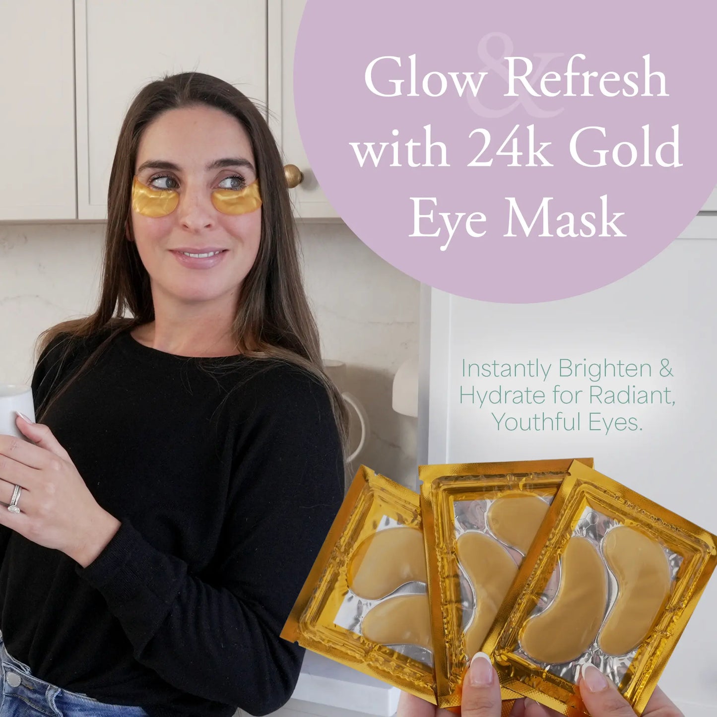 oman using 24k gold eye masks to hydrate and refresh for a radiant, youthful look.